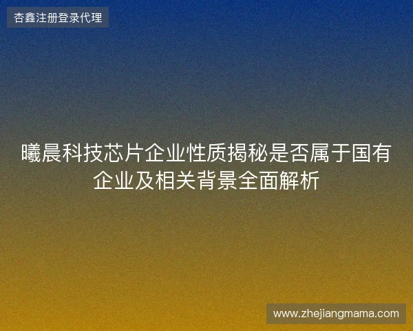 曦晨科技芯片企业性质揭秘是否属于国有企业及相关背景全面解析 曦晨科技芯片企业性质揭秘是否属于国有企业及相关背景全面解析